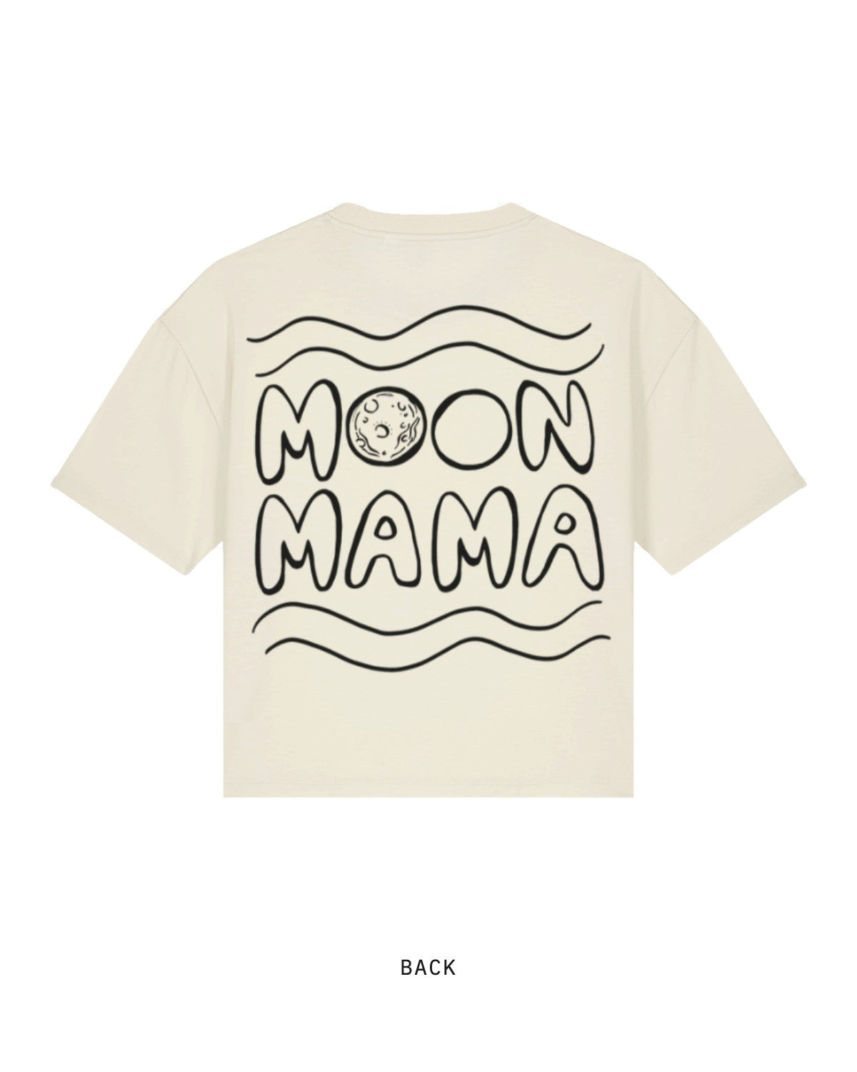 Moon Mama — Tee, back, in Natural Raw
