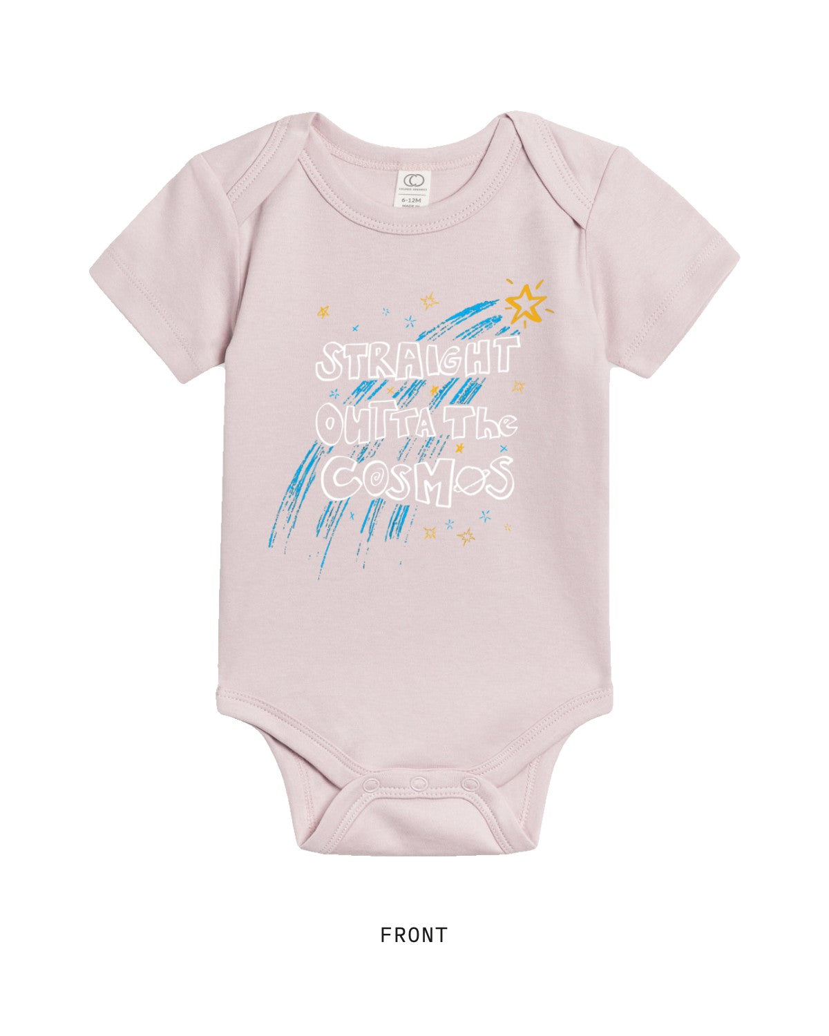 Straight Outta the Cosmos — Bodysuit, short sleeve, front, in Wisteria