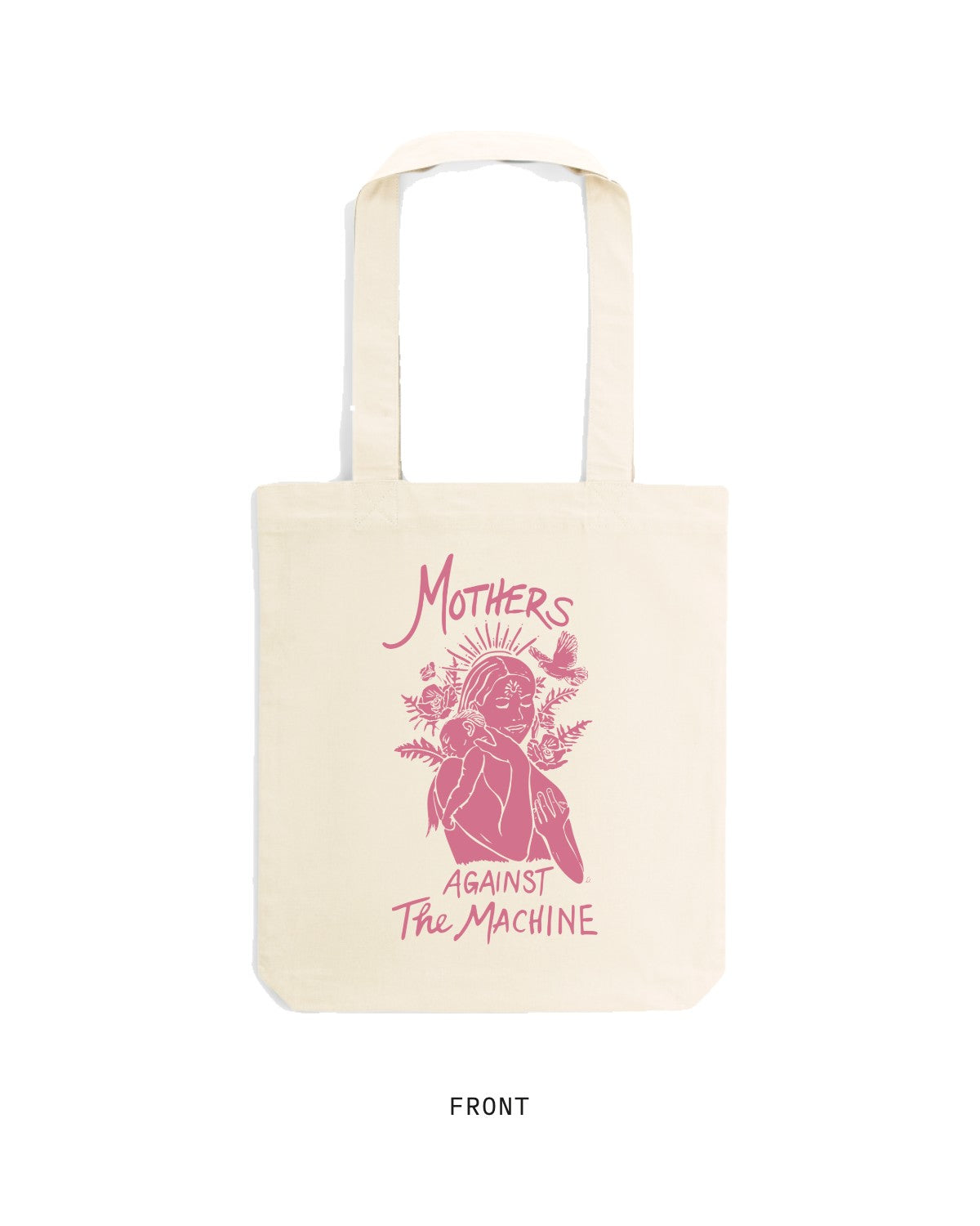 Mothers Against The Machine — Tote, front, in Natural Raw