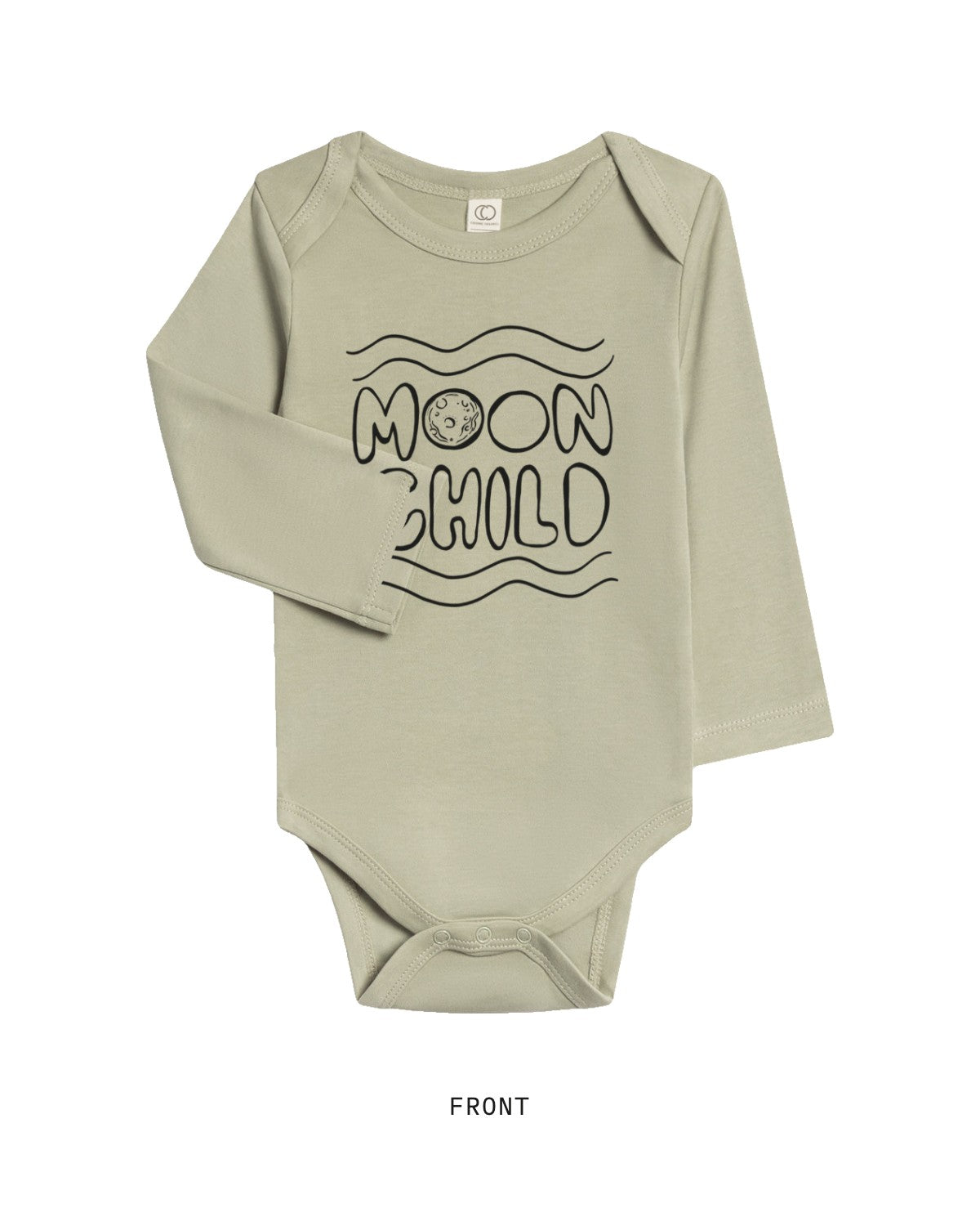 Moon Child — Bodysuit, long sleeve, front, in Mint