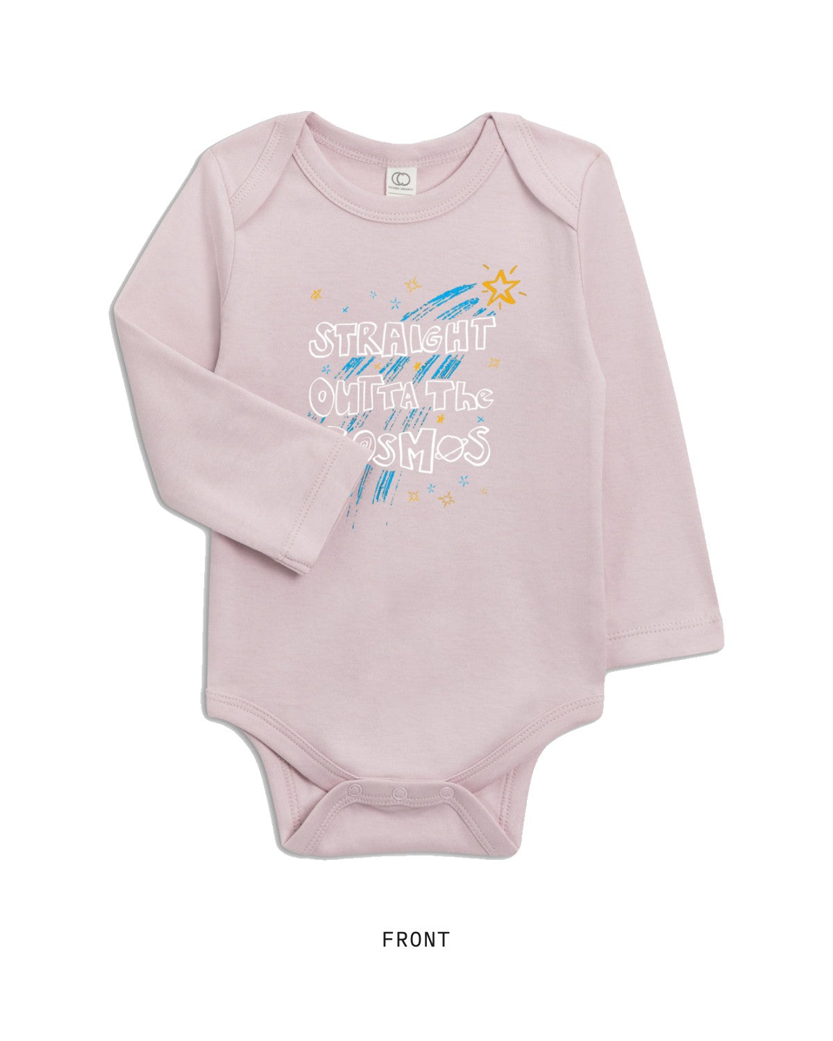 Straight Outta the Cosmos — Bodysuit, long sleeve, front, in Wisteria
