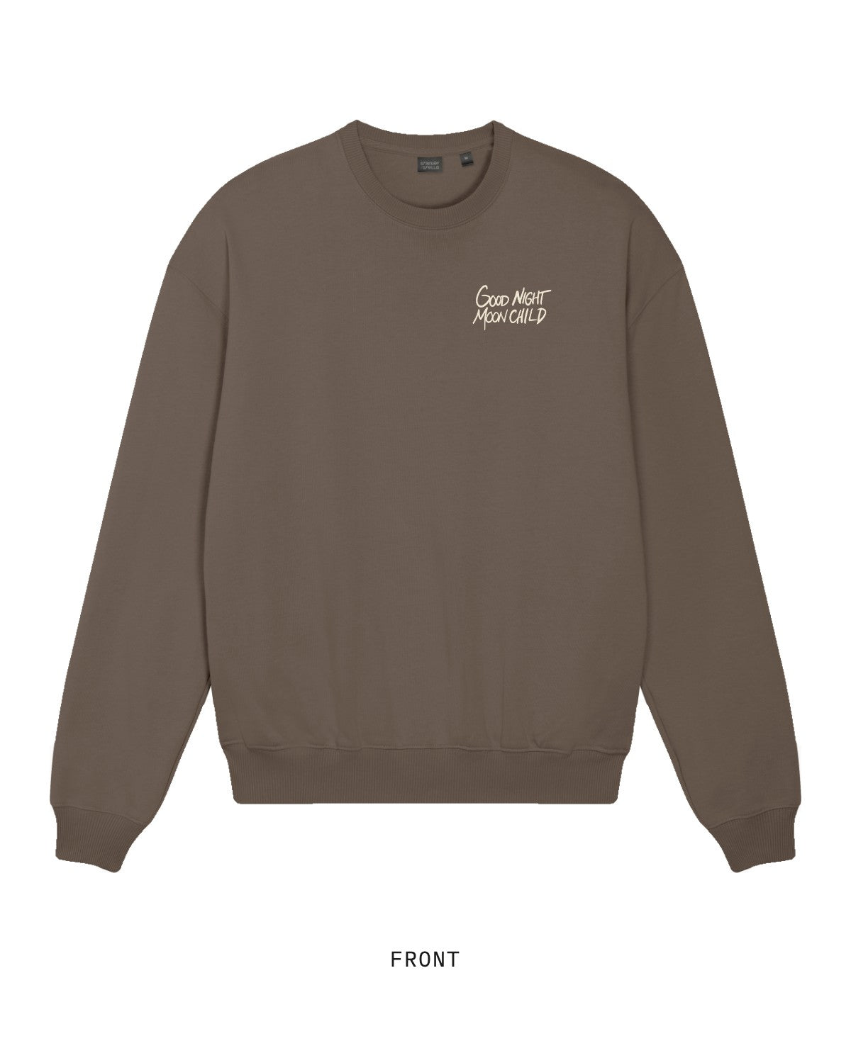Mothers Against The Machine — Crewneck, front, in Mocha