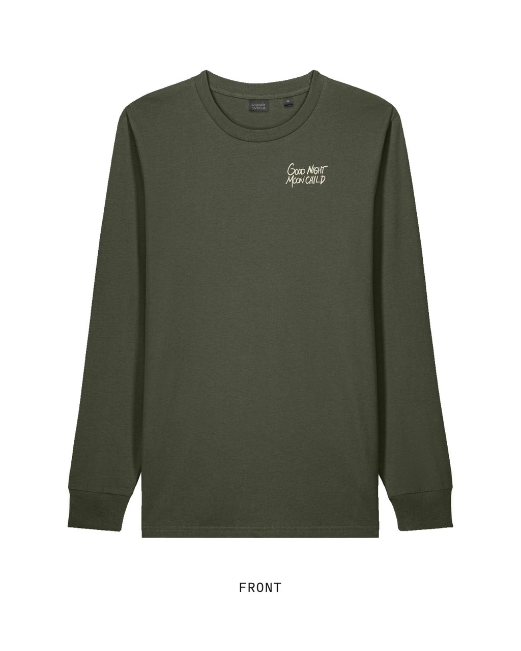 Mothers Against The Machine — Long Sleeve, front, in Khaki Green