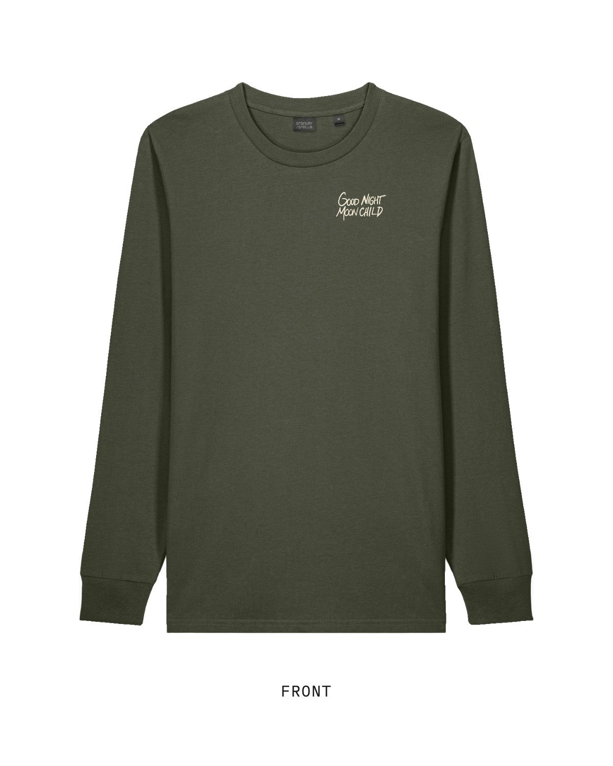 Mothers Against The Machine — Long Sleeve, front, in Khaki Green